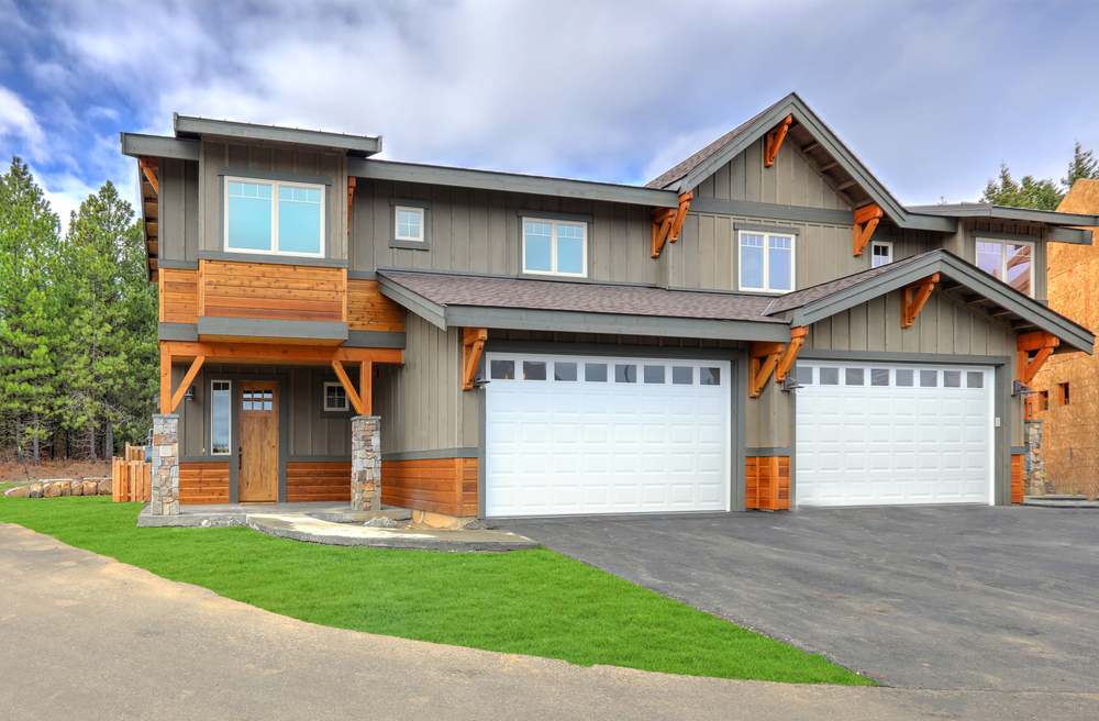 Two garages attached to a duplex